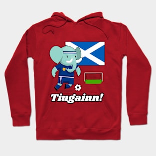 ⚽ Scotland Football, Elephant Scores Goal, Tiugainn! Team Spirit Hoodie